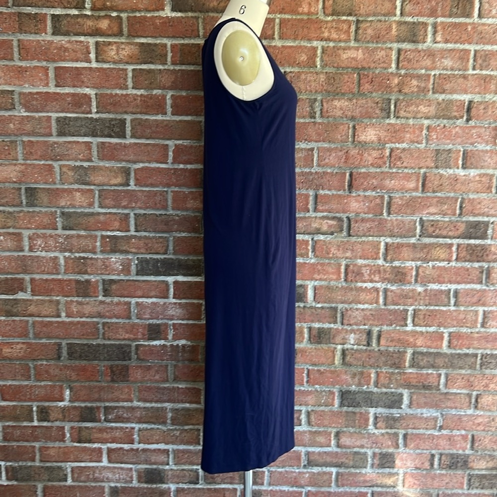 Eileen Fisher Navy Blue Stretch Jersey Tank Dress Size Medium Petite - Picture 4 of 7